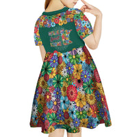 Home Sweet Home Minnesota Flower Xmas Christmas Kid Short Sleeve Dress Xmas Holiday Patterns - Wonder Print Shop