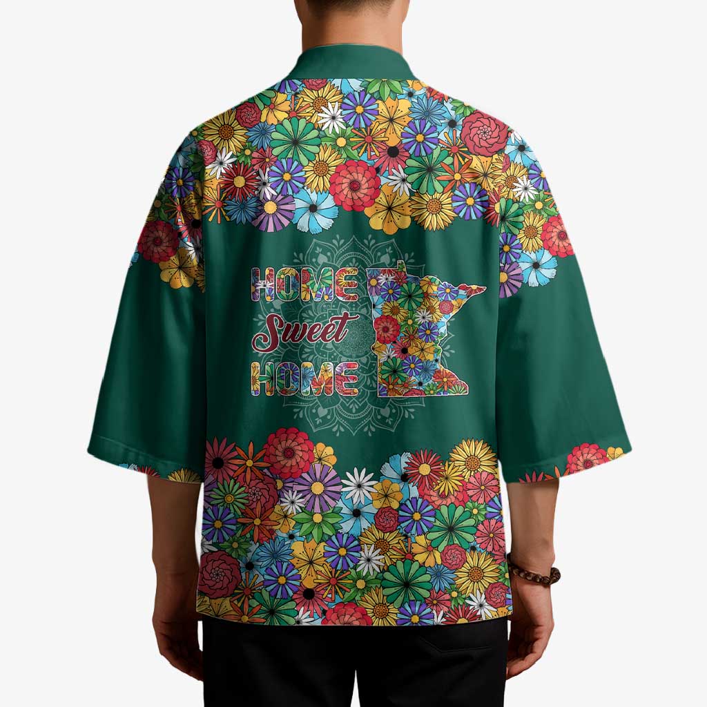 Home Sweet Home Minnesota Flower Xmas Christmas Kimono Xmas Holiday Patterns - Wonder Print Shop