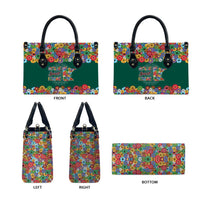 Home Sweet Home Minnesota Flower Xmas Christmas Leather Bag Xmas Holiday Patterns - Wonder Print Shop