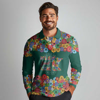 Home Sweet Home Minnesota Flower Xmas Christmas Long Sleeve Polo Shirt Xmas Holiday Patterns - Wonder Print Shop