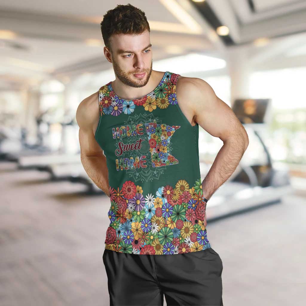 Home Sweet Home Minnesota Flower Xmas Christmas Men Tank Top Xmas Holiday Patterns - Wonder Print Shop