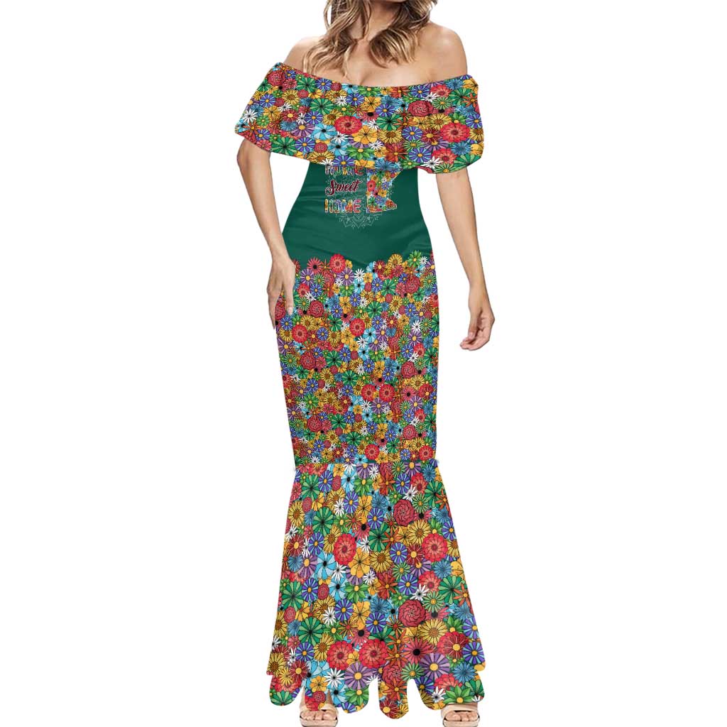 Home Sweet Home Minnesota Flower Xmas Christmas Mermaid Dress Xmas Holiday Patterns - Wonder Print Shop