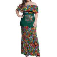 Home Sweet Home Minnesota Flower Xmas Christmas Off Shoulder Maxi Dress Xmas Holiday Patterns - Wonder Print Shop