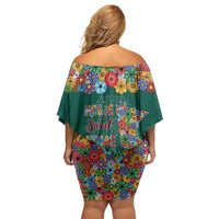 Home Sweet Home Minnesota Flower Xmas Christmas Off Shoulder Short Dress Xmas Holiday Patterns - Wonder Print Shop