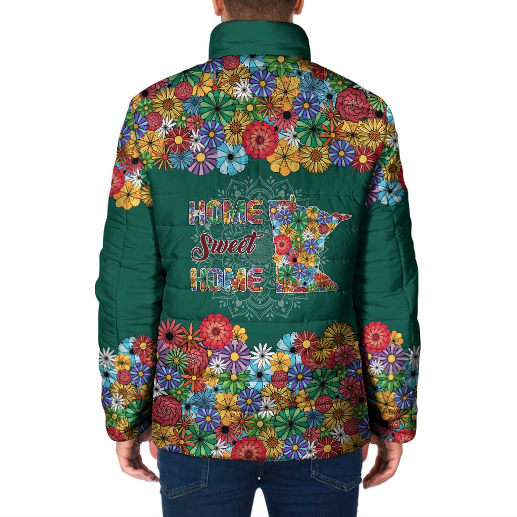 Home Sweet Home Minnesota Flower Xmas Christmas Padded Jacket Xmas Holiday Patterns - Wonder Print Shop