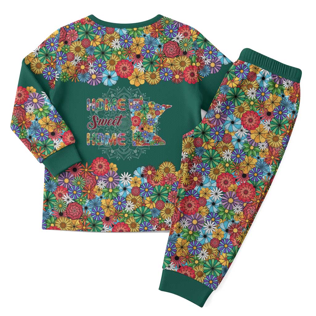 Home Sweet Home Minnesota Flower Xmas Christmas Pajama Set Xmas Holiday Patterns - Wonder Print Shop