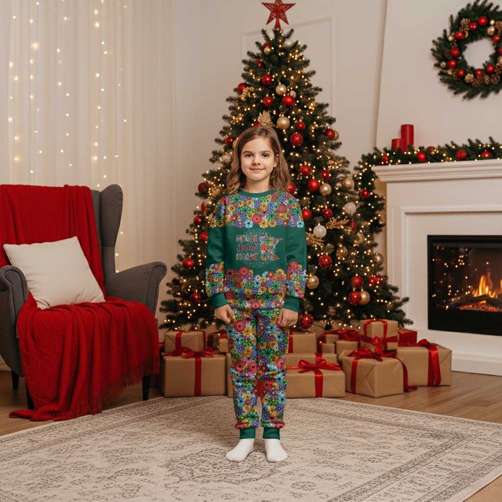 Home Sweet Home Minnesota Flower Xmas Christmas Pajama Set Xmas Holiday Patterns - Wonder Print Shop