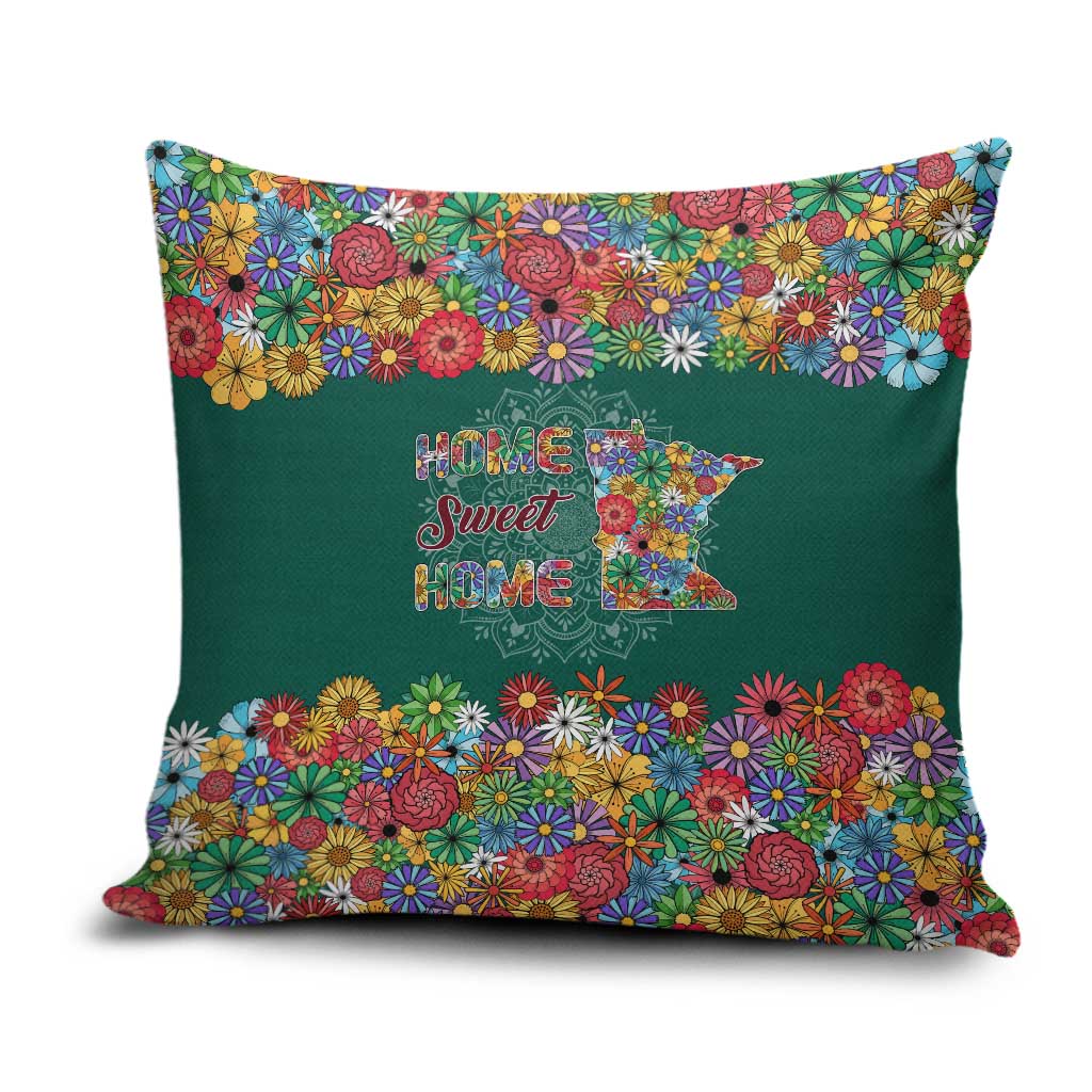 Home Sweet Home Minnesota Flower Xmas Christmas Pillow Cover Xmas Holiday Patterns - Wonder Print Shop