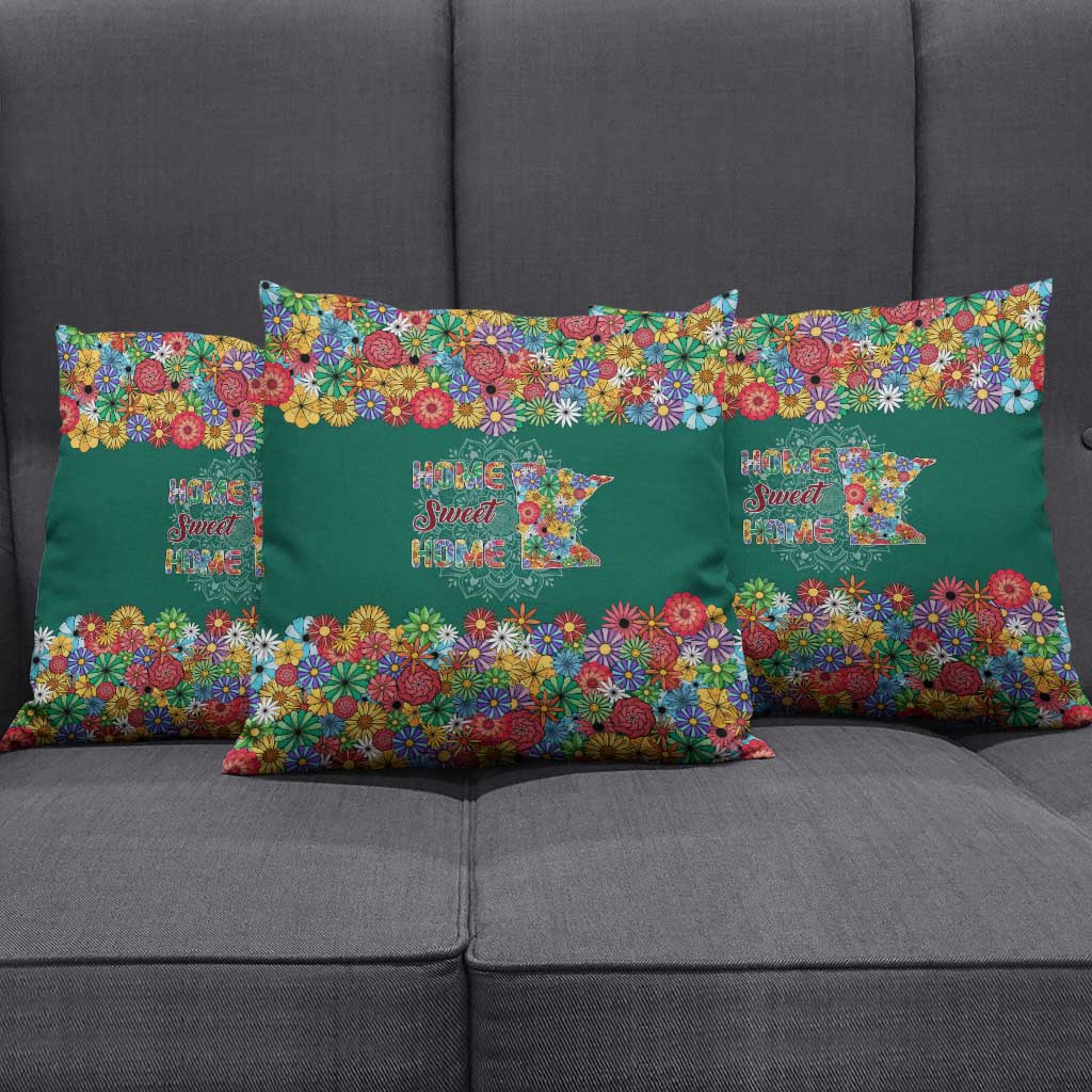 Home Sweet Home Minnesota Flower Xmas Christmas Pillow Cover Xmas Holiday Patterns - Wonder Print Shop