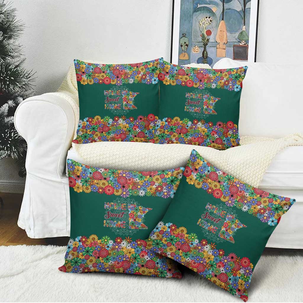 Home Sweet Home Minnesota Flower Xmas Christmas Pillow Cover Xmas Holiday Patterns - Wonder Print Shop