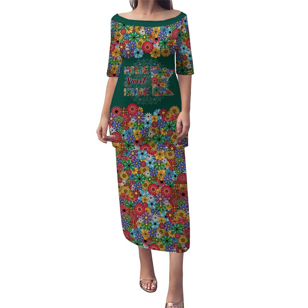 Home Sweet Home Minnesota Flower Xmas Christmas Puletasi Xmas Holiday Patterns - Wonder Print Shop