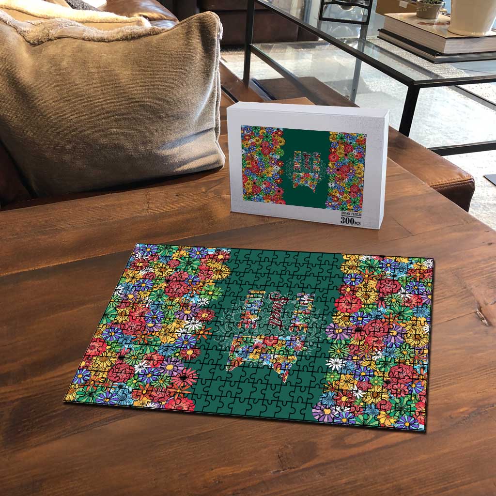 Home Sweet Home Minnesota Flower Xmas Christmas Puzzle Xmas Holiday Patterns - Wonder Print Shop