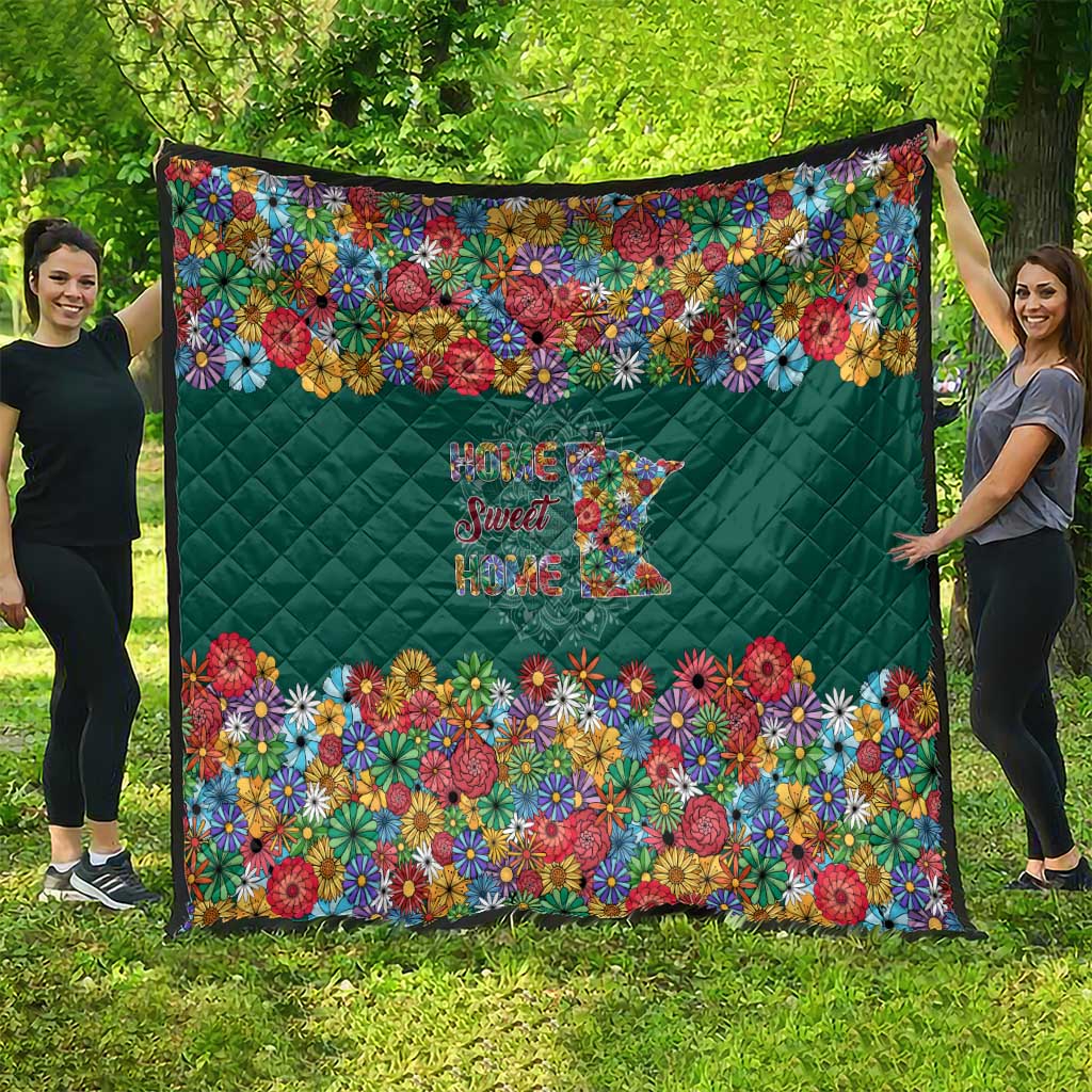 Home Sweet Home Minnesota Flower Xmas Christmas Quilt Xmas Holiday Patterns - Wonder Print Shop