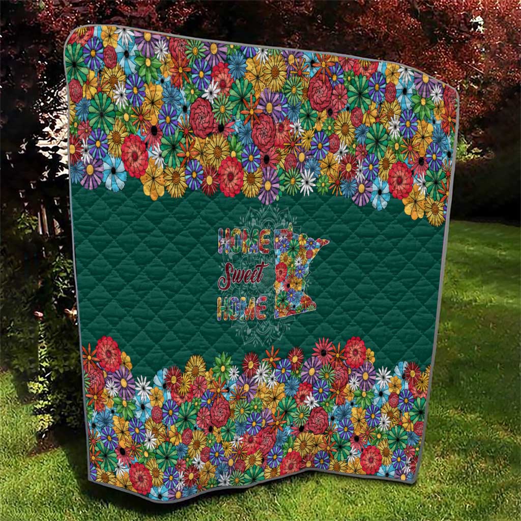 Home Sweet Home Minnesota Flower Xmas Christmas Quilt Xmas Holiday Patterns - Wonder Print Shop