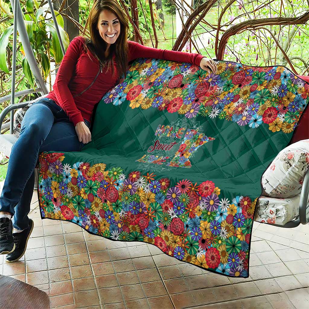 Home Sweet Home Minnesota Flower Xmas Christmas Quilt Xmas Holiday Patterns - Wonder Print Shop