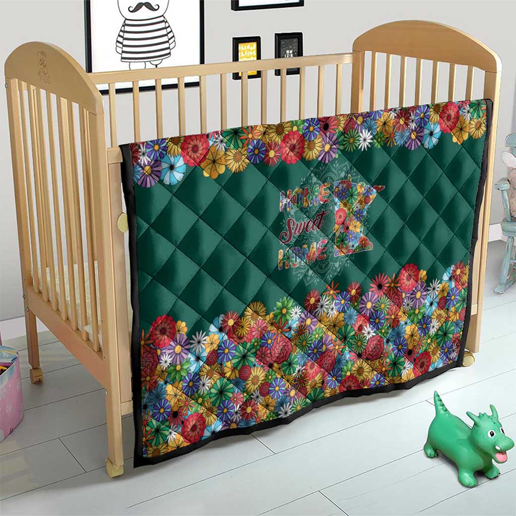 Home Sweet Home Minnesota Flower Xmas Christmas Quilt Xmas Holiday Patterns - Wonder Print Shop