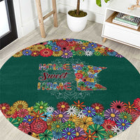 Home Sweet Home Minnesota Flower Xmas Christmas Round Carpet Xmas Holiday Patterns - Wonder Print Shop