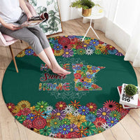 Home Sweet Home Minnesota Flower Xmas Christmas Round Carpet Xmas Holiday Patterns - Wonder Print Shop