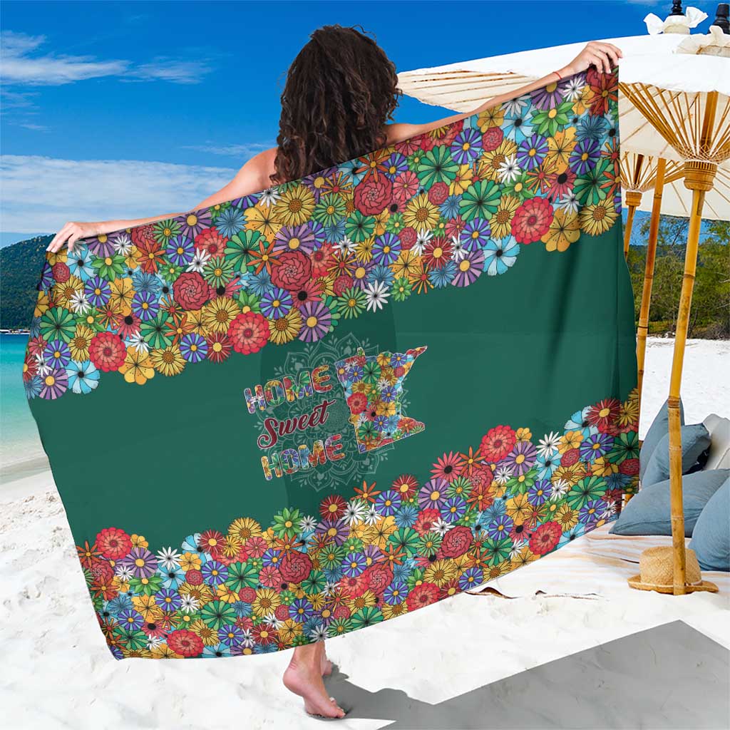Home Sweet Home Minnesota Flower Xmas Christmas Sarong Xmas Holiday Patterns - Wonder Print Shop