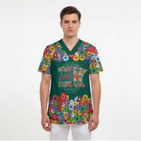 Home Sweet Home Minnesota Flower Xmas Christmas Scrub Top Xmas Holiday Patterns - Wonder Print Shop