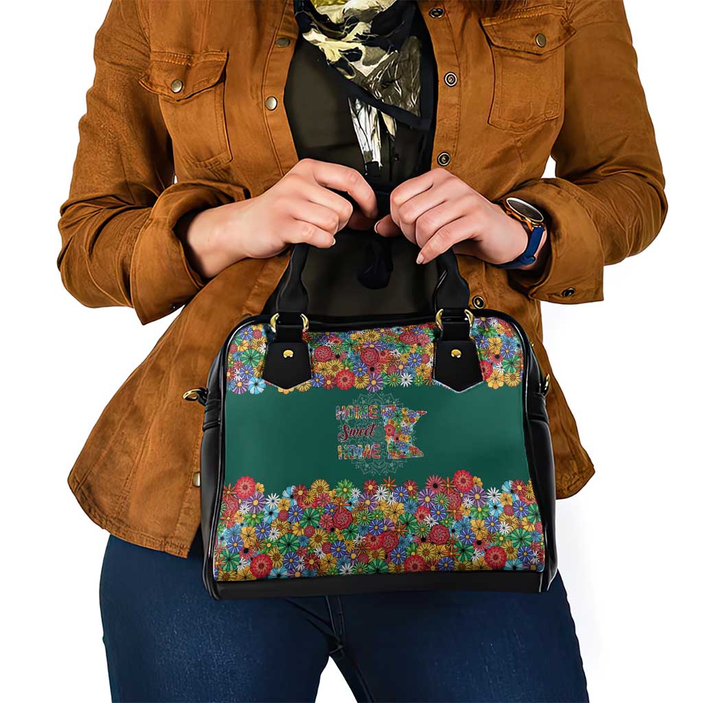 Home Sweet Home Minnesota Flower Xmas Christmas Shoulder Handbag Xmas Holiday Patterns - Wonder Print Shop