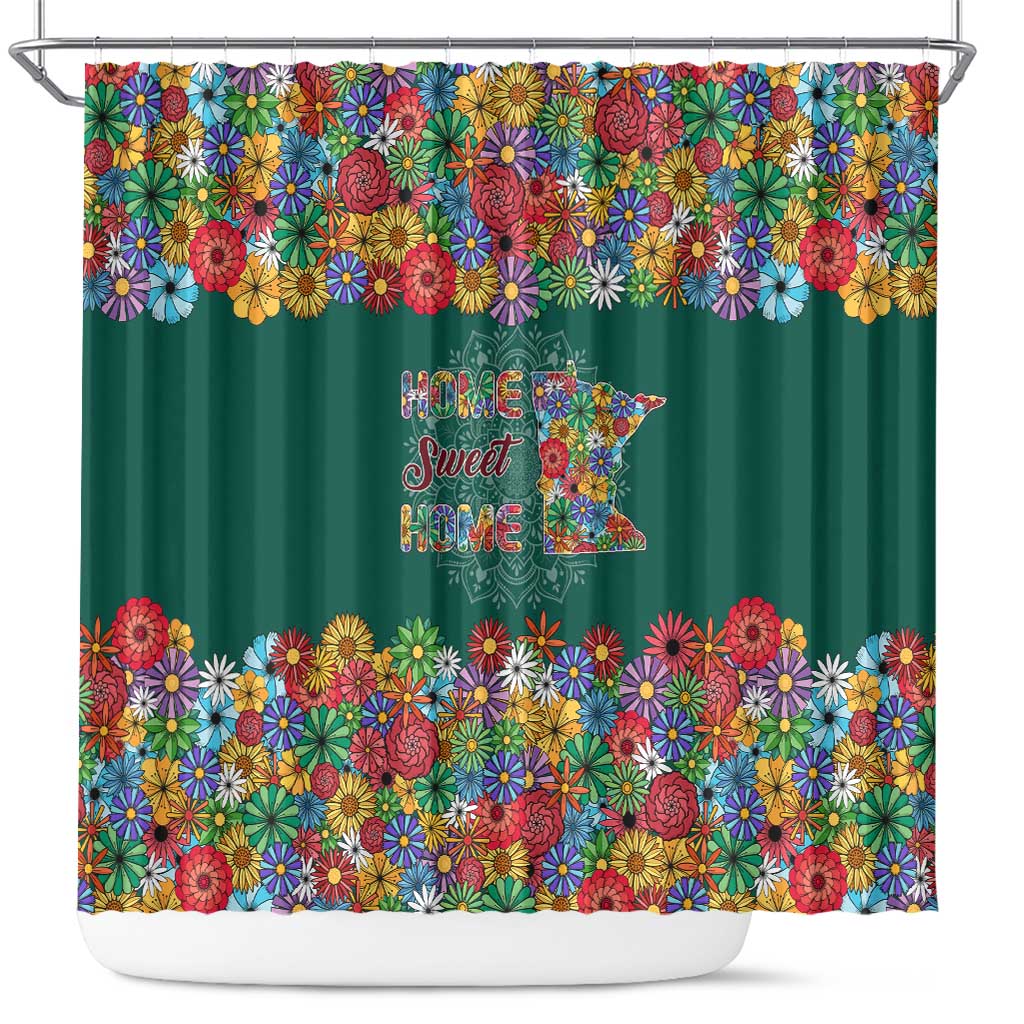 Home Sweet Home Minnesota Flower Xmas Christmas Shower Curtain Xmas Holiday Patterns - Wonder Print Shop