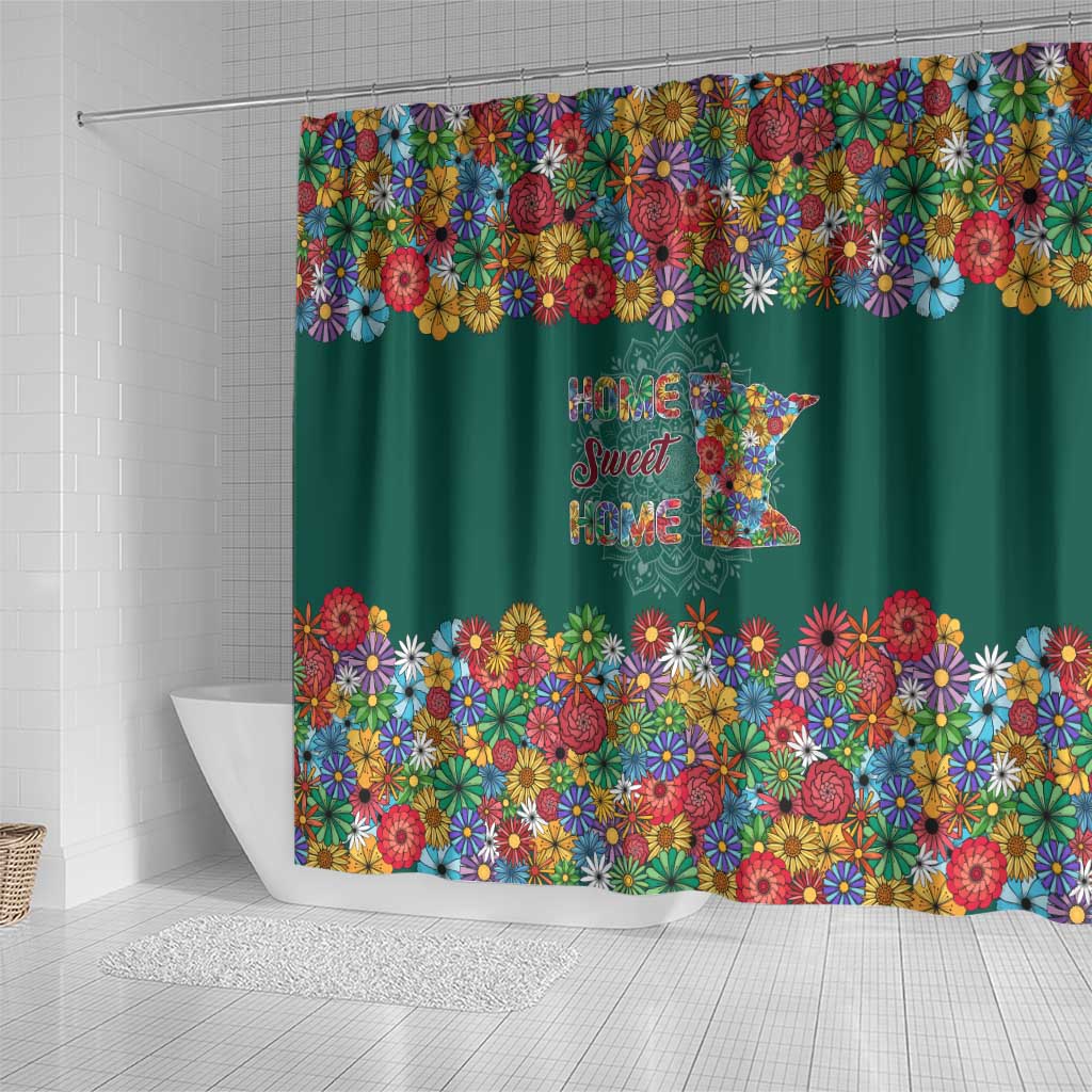 Home Sweet Home Minnesota Flower Xmas Christmas Shower Curtain Xmas Holiday Patterns - Wonder Print Shop