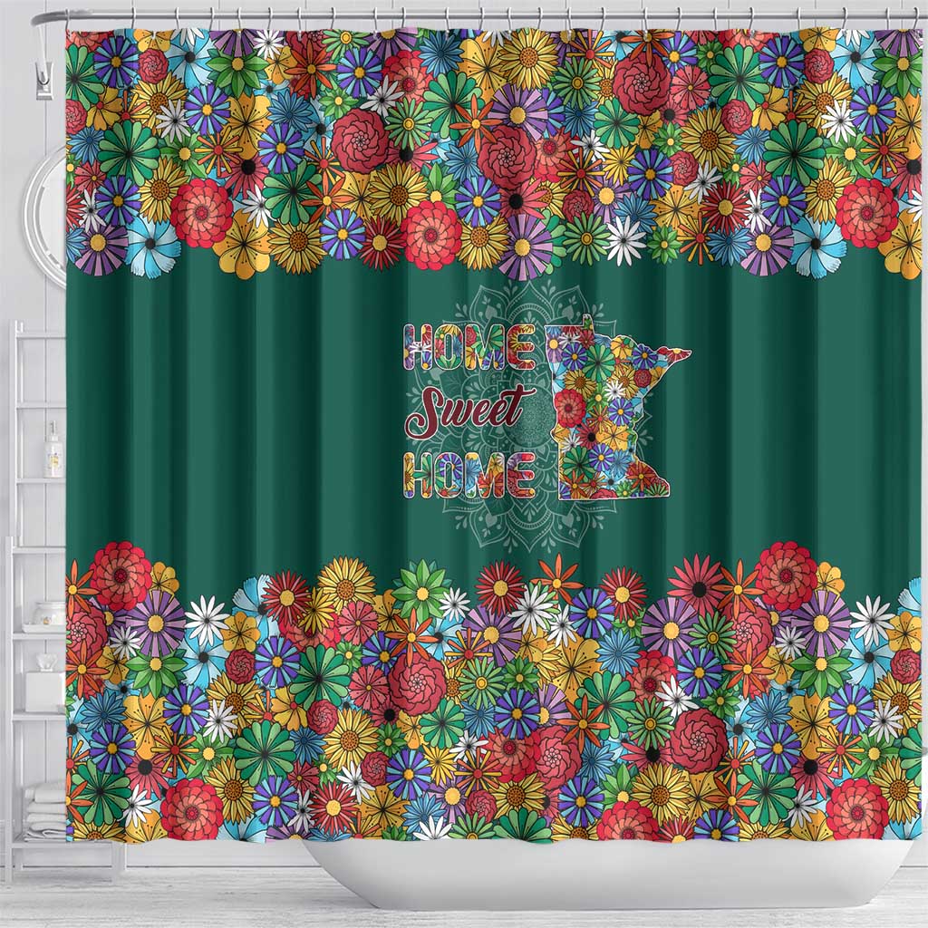 Home Sweet Home Minnesota Flower Xmas Christmas Shower Curtain Xmas Holiday Patterns - Wonder Print Shop