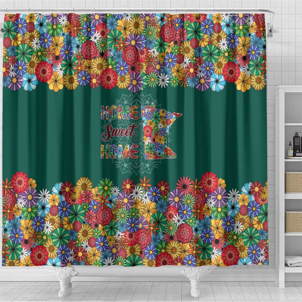 Home Sweet Home Minnesota Flower Xmas Christmas Shower Curtain Xmas Holiday Patterns - Wonder Print Shop