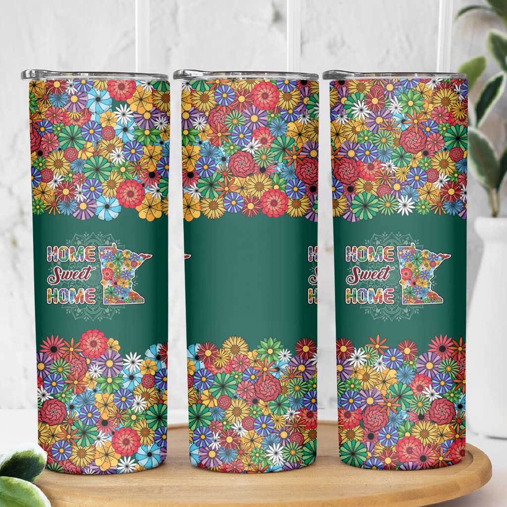 Home Sweet Home Minnesota Flower Xmas Christmas Skinny Tumbler Xmas Holiday Patterns - Wonder Print Shop