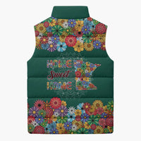 Home Sweet Home Minnesota Flower Xmas Christmas Sleeveless Puffer Jacket Xmas Holiday Patterns - Wonder Print Shop