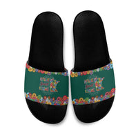 Home Sweet Home Minnesota Flower Xmas Christmas Slide Sandals Xmas Holiday Patterns - Wonder Print Shop