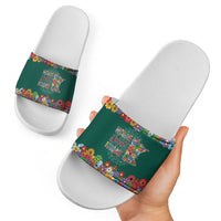 Home Sweet Home Minnesota Flower Xmas Christmas Slide Sandals Xmas Holiday Patterns - Wonder Print Shop