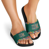 Home Sweet Home Minnesota Flower Xmas Christmas Slide Sandals Xmas Holiday Patterns - Wonder Print Shop