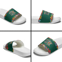Home Sweet Home Minnesota Flower Xmas Christmas Slide Sandals Xmas Holiday Patterns - Wonder Print Shop