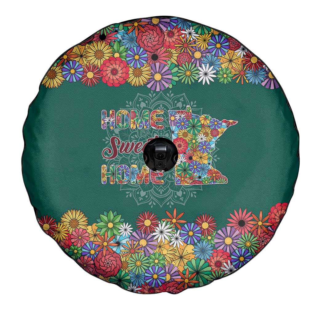 Home Sweet Home Minnesota Flower Xmas Christmas Spare Tire Cover Xmas Holiday Patterns - Wonder Print Shop
