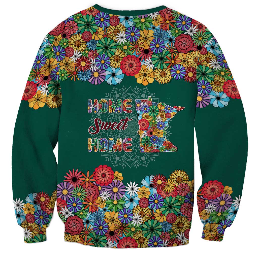 Home Sweet Home Minnesota Flower Xmas Christmas Sweatshirt Xmas Holiday Patterns - Wonder Print Shop