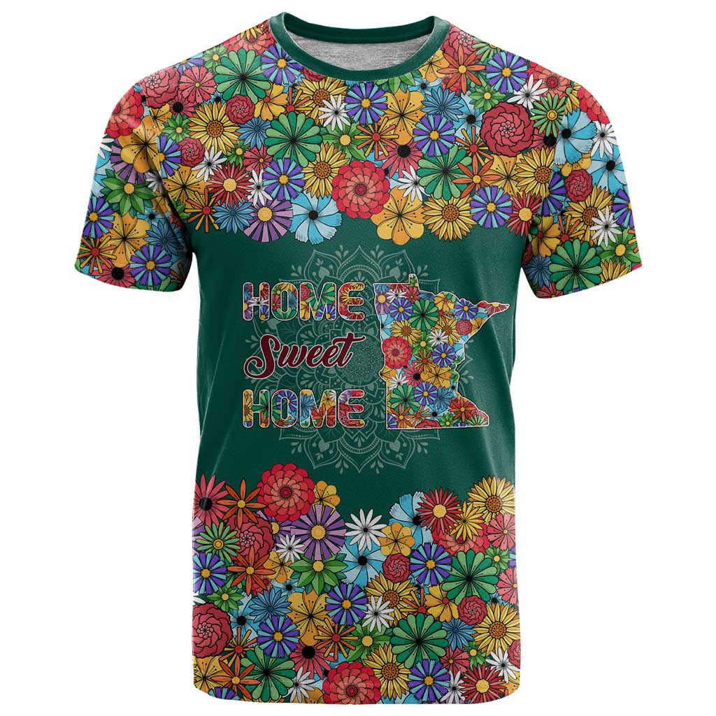 Home Sweet Home Minnesota Flower Xmas Christmas T Shirt Xmas Holiday Patterns - Wonder Print Shop