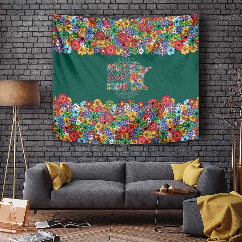 Home Sweet Home Minnesota Flower Xmas Christmas Tapestry Xmas Holiday Patterns - Wonder Print Shop