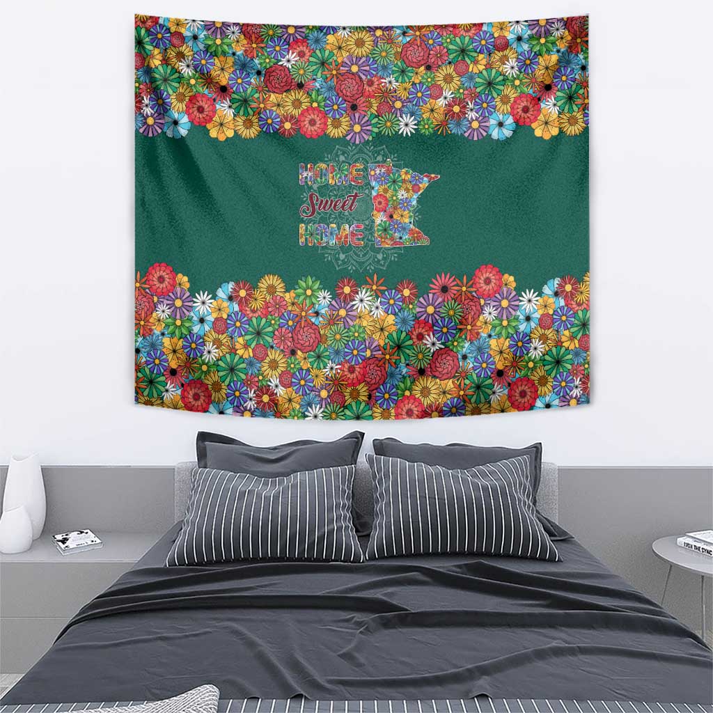 Home Sweet Home Minnesota Flower Xmas Christmas Tapestry Xmas Holiday Patterns - Wonder Print Shop