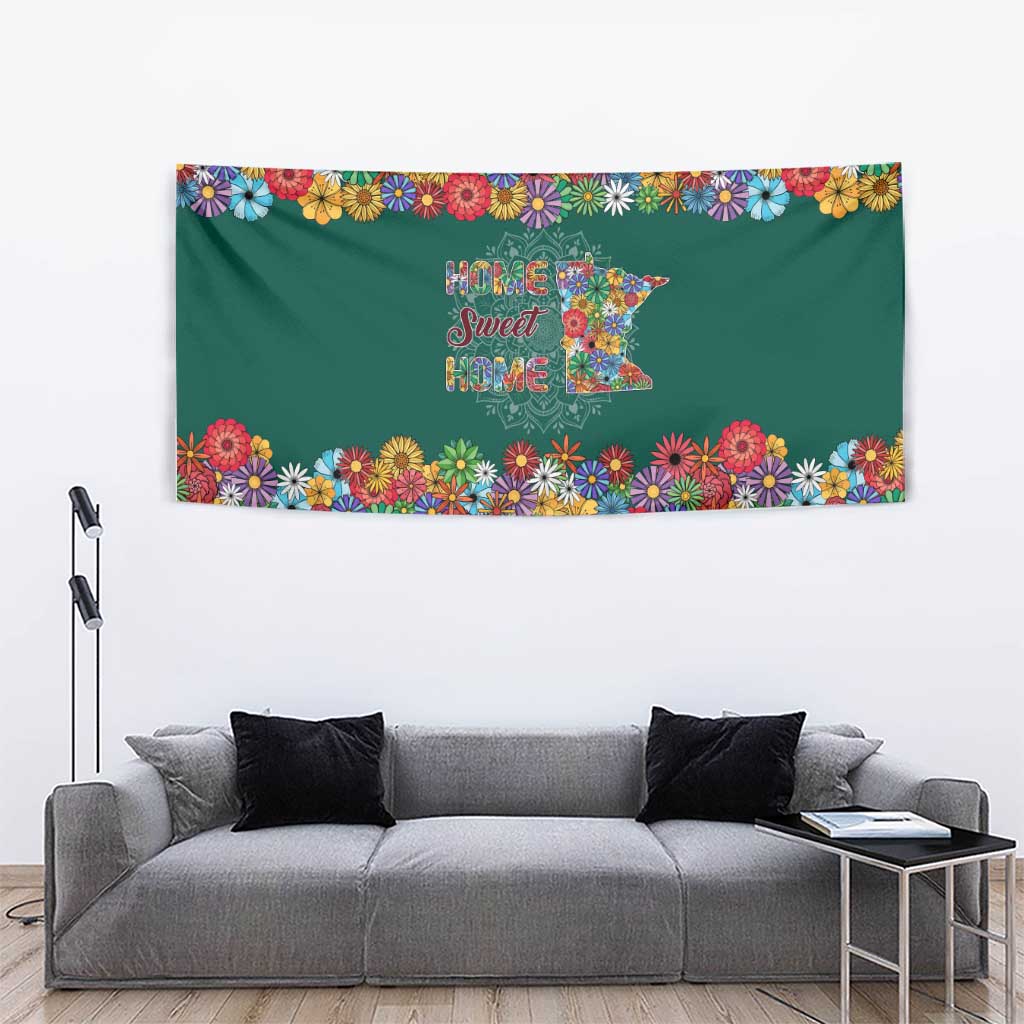 Home Sweet Home Minnesota Flower Xmas Christmas Tapestry Xmas Holiday Patterns - Wonder Print Shop