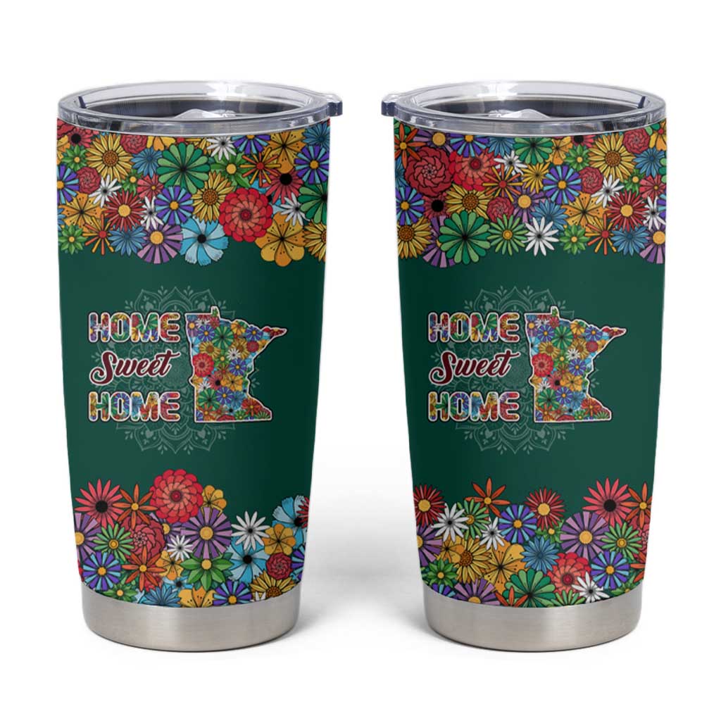 Home Sweet Home Minnesota Flower Xmas Christmas Tumbler Cup Xmas Holiday Patterns - Wonder Print Shop
