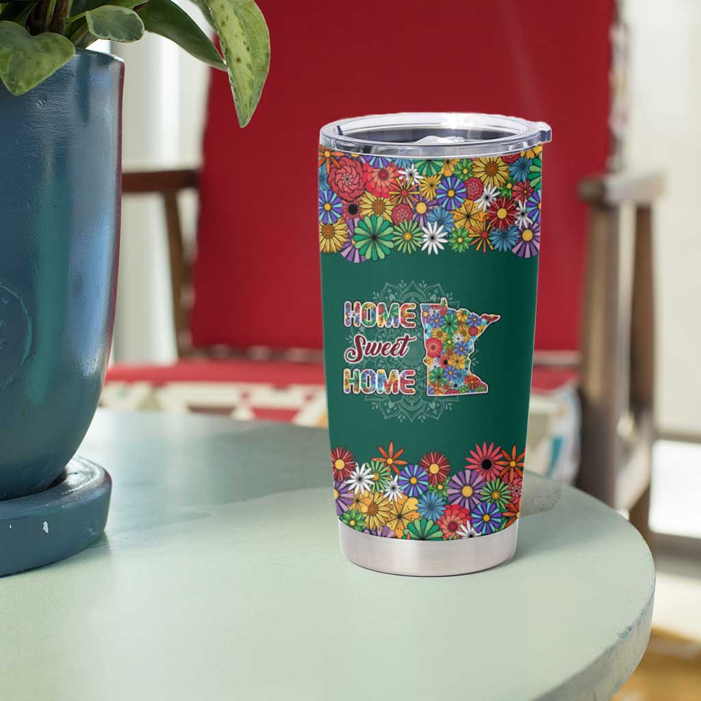 Home Sweet Home Minnesota Flower Xmas Christmas Tumbler Cup Xmas Holiday Patterns - Wonder Print Shop