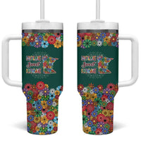 Home Sweet Home Minnesota Flower Xmas Christmas Tumbler With Handle Xmas Holiday Patterns - Wonder Print Shop
