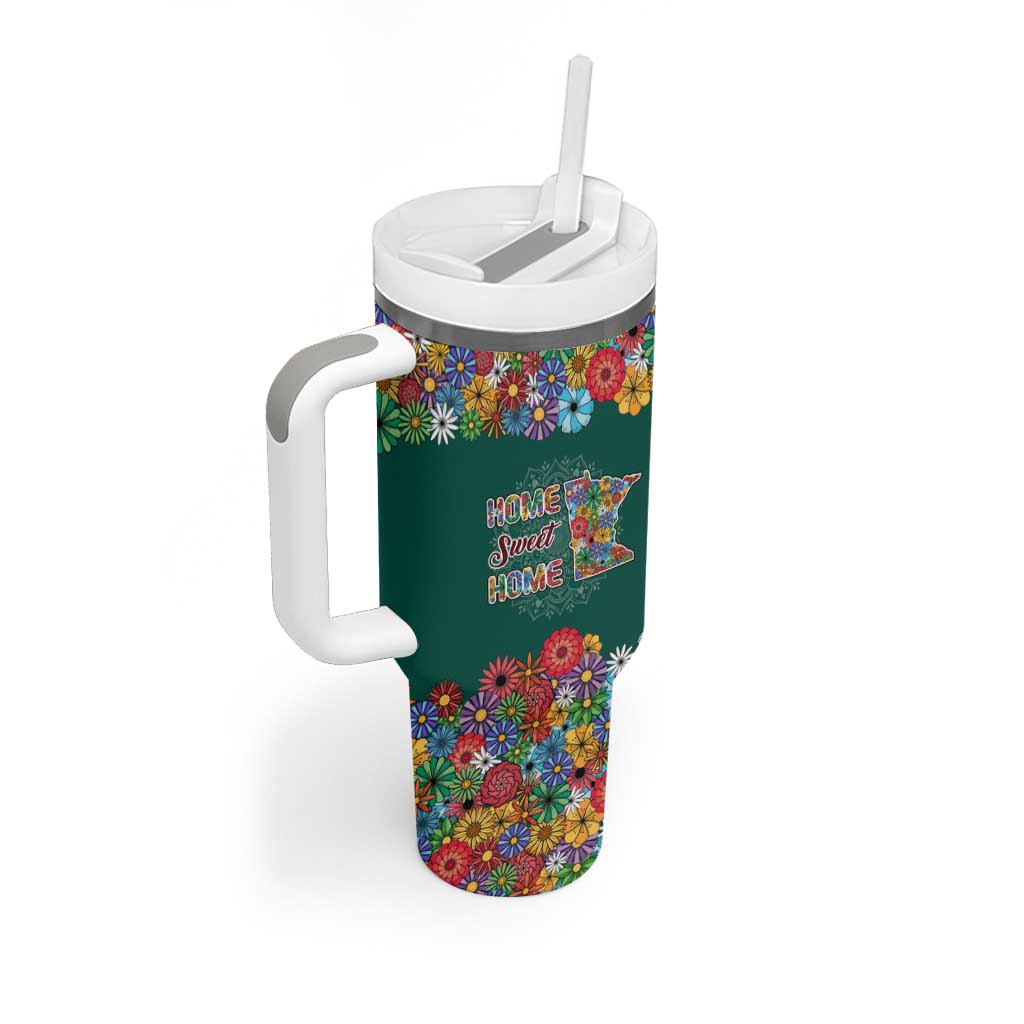 Home Sweet Home Minnesota Flower Xmas Christmas Tumbler With Handle Xmas Holiday Patterns - Wonder Print Shop