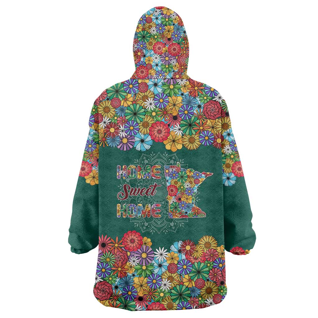Home Sweet Home Minnesota Flower Xmas Christmas Wearable Blanket Hoodie Xmas Holiday Patterns - Wonder Print Shop