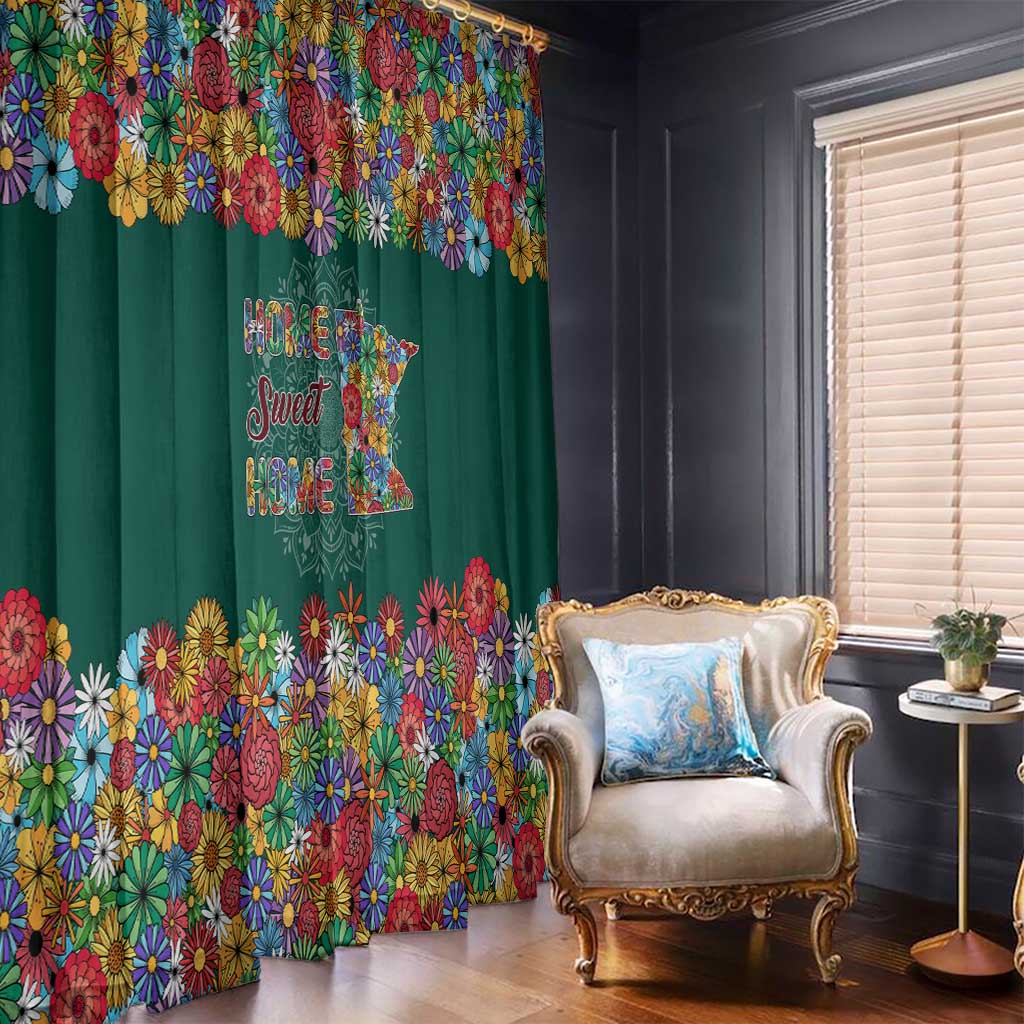 Home Sweet Home Minnesota Flower Xmas Christmas Window Curtain Xmas Holiday Patterns - Wonder Print Shop