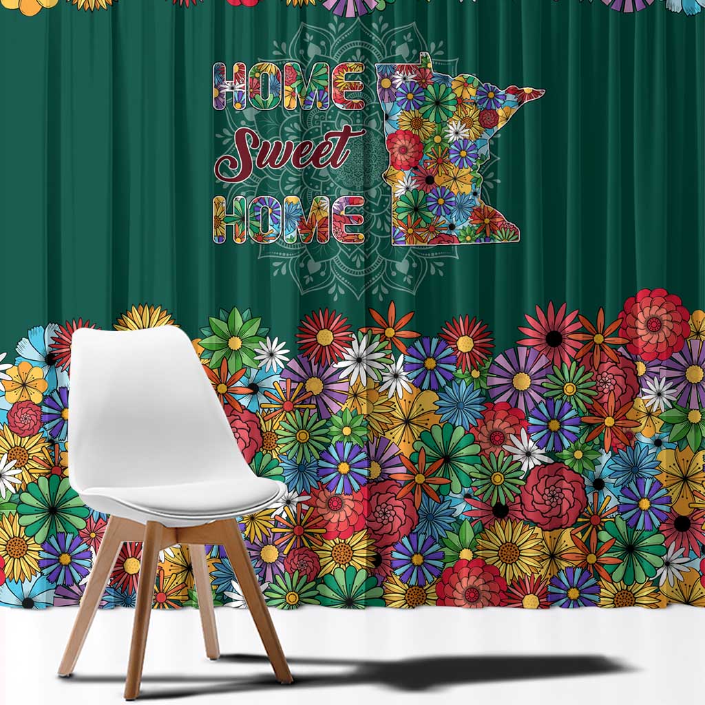 Home Sweet Home Minnesota Flower Xmas Christmas Window Curtain Xmas Holiday Patterns - Wonder Print Shop