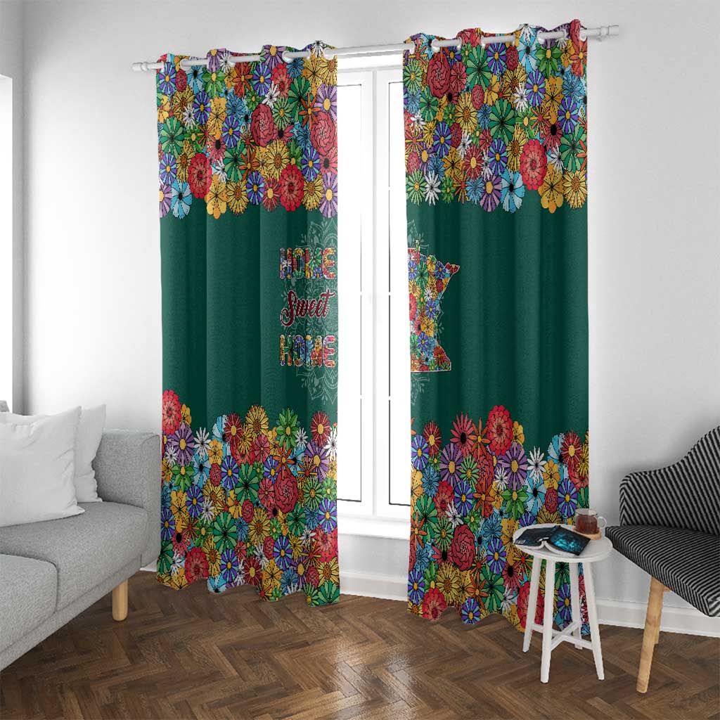 Home Sweet Home Minnesota Flower Xmas Christmas Window Curtain Xmas Holiday Patterns - Wonder Print Shop