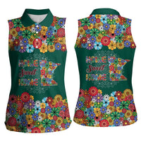 Home Sweet Home Minnesota Flower Xmas Christmas Women Sleeveless Polo Shirt Xmas Holiday Patterns - Wonder Print Shop